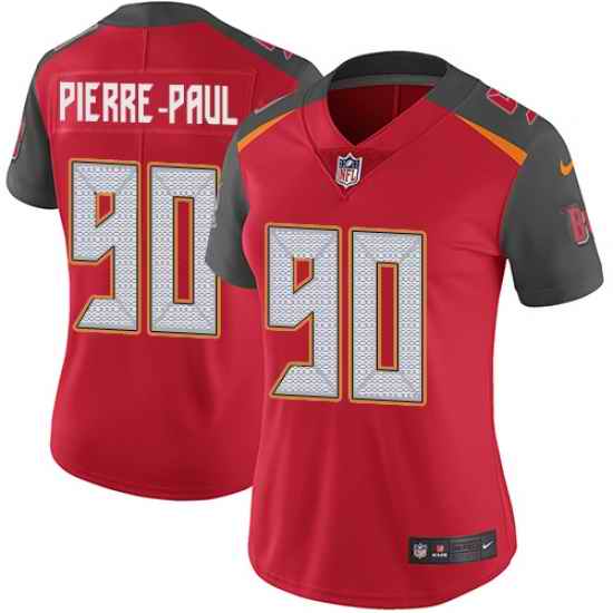 Nike Buccaneers #90 Jason Pierre Paul Red Team Color Womens Stitched NFL Vapor Untouchable Limited Jersey
